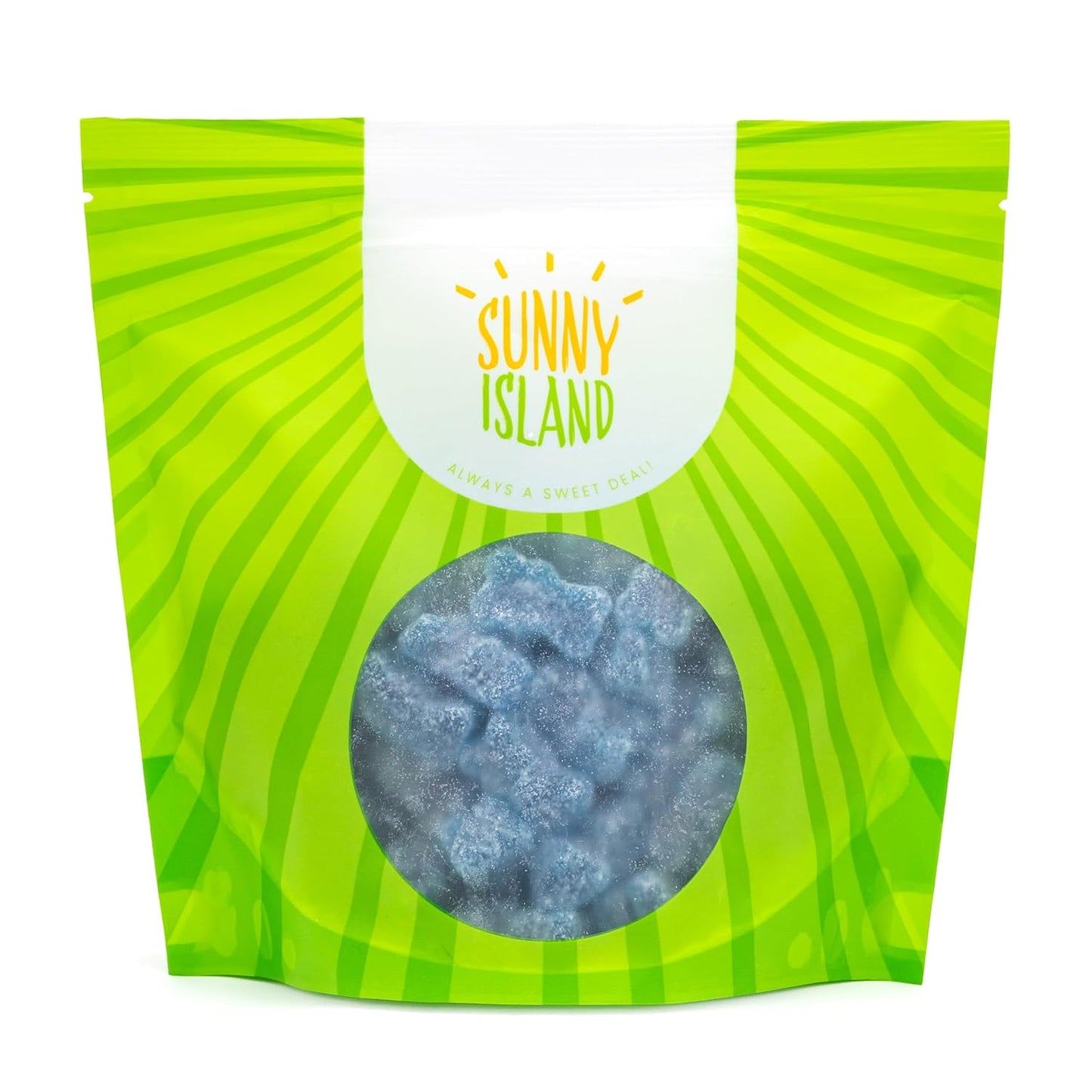 Blue Gummy Bears for Kids Party Tables Gelatin Free 1 Pound Bulk Candy Pack Resealable Bag