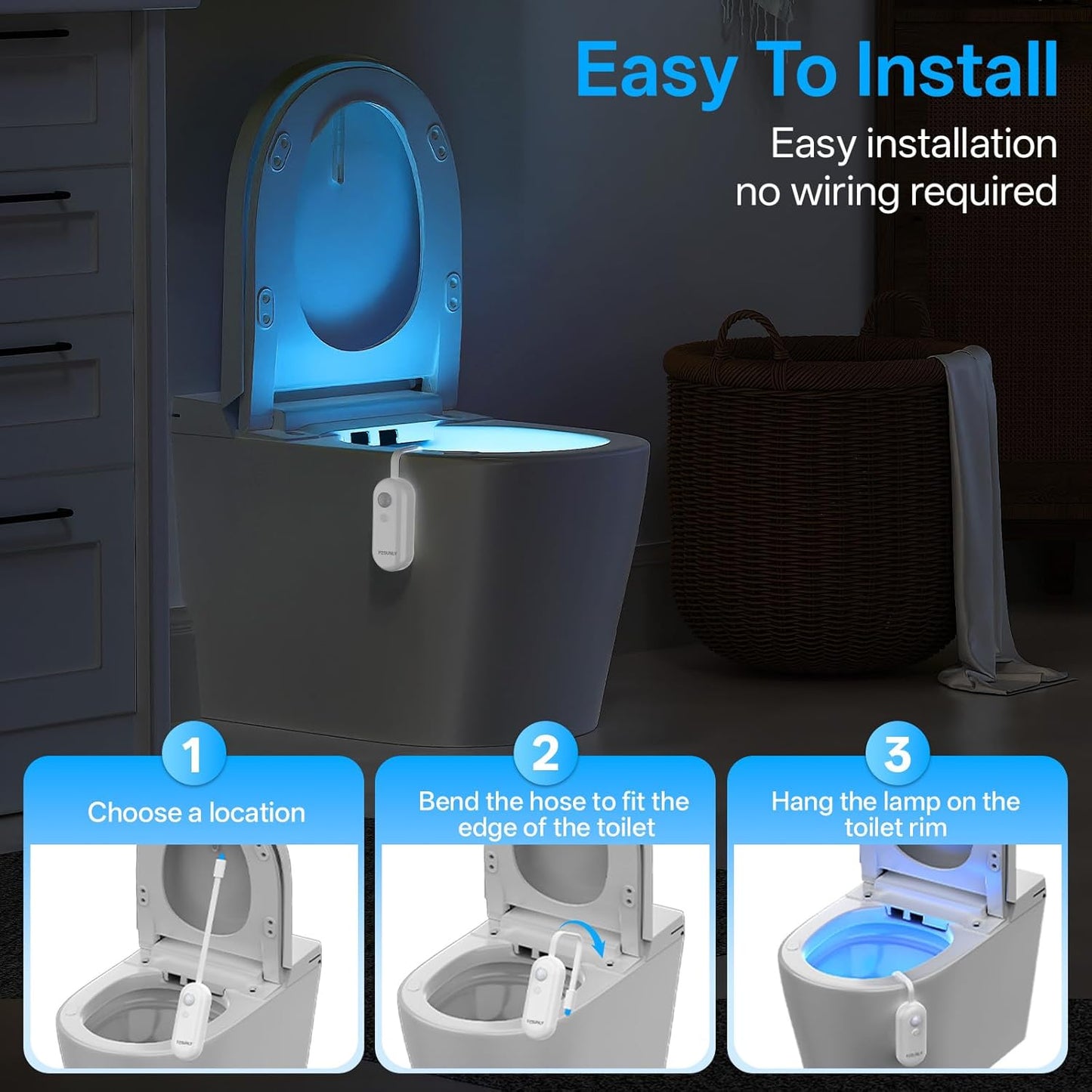 LumiGuard Toilet Bowl Light for Children – Motion Sensor Night Light, Fits Potty Training Routine