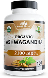 NaturaLife Labs Organic Ashwagandha 2100 mg – Thoughtful Wellness Gift for Her on Birthdays and Holidays