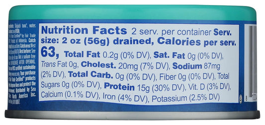 packed in water, not oil, for a lighter, lower-calorie product