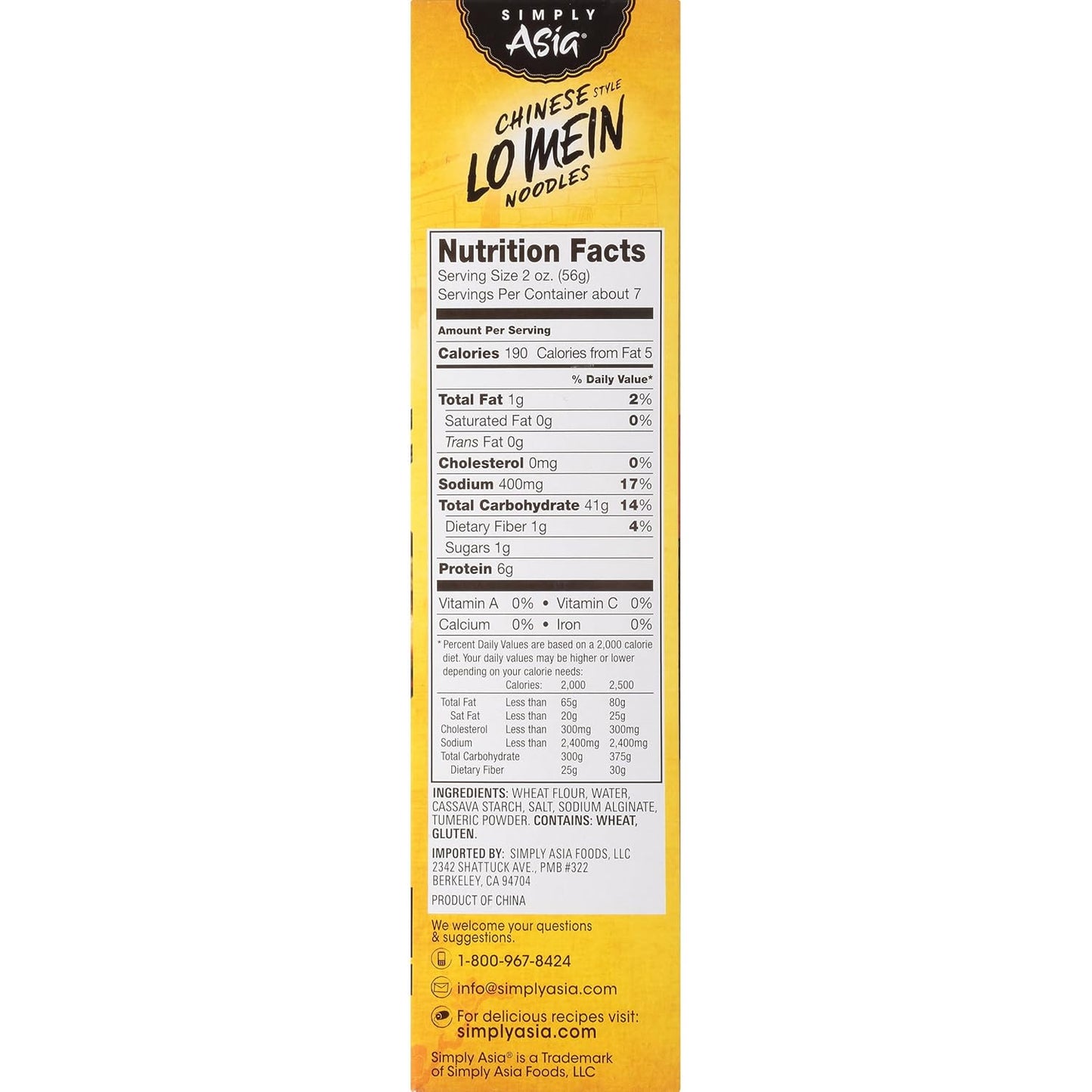 Simply Asia Lo Mein Noodles, Chinese Style – Meal Prep Favorite for College Students and Studio Apartments