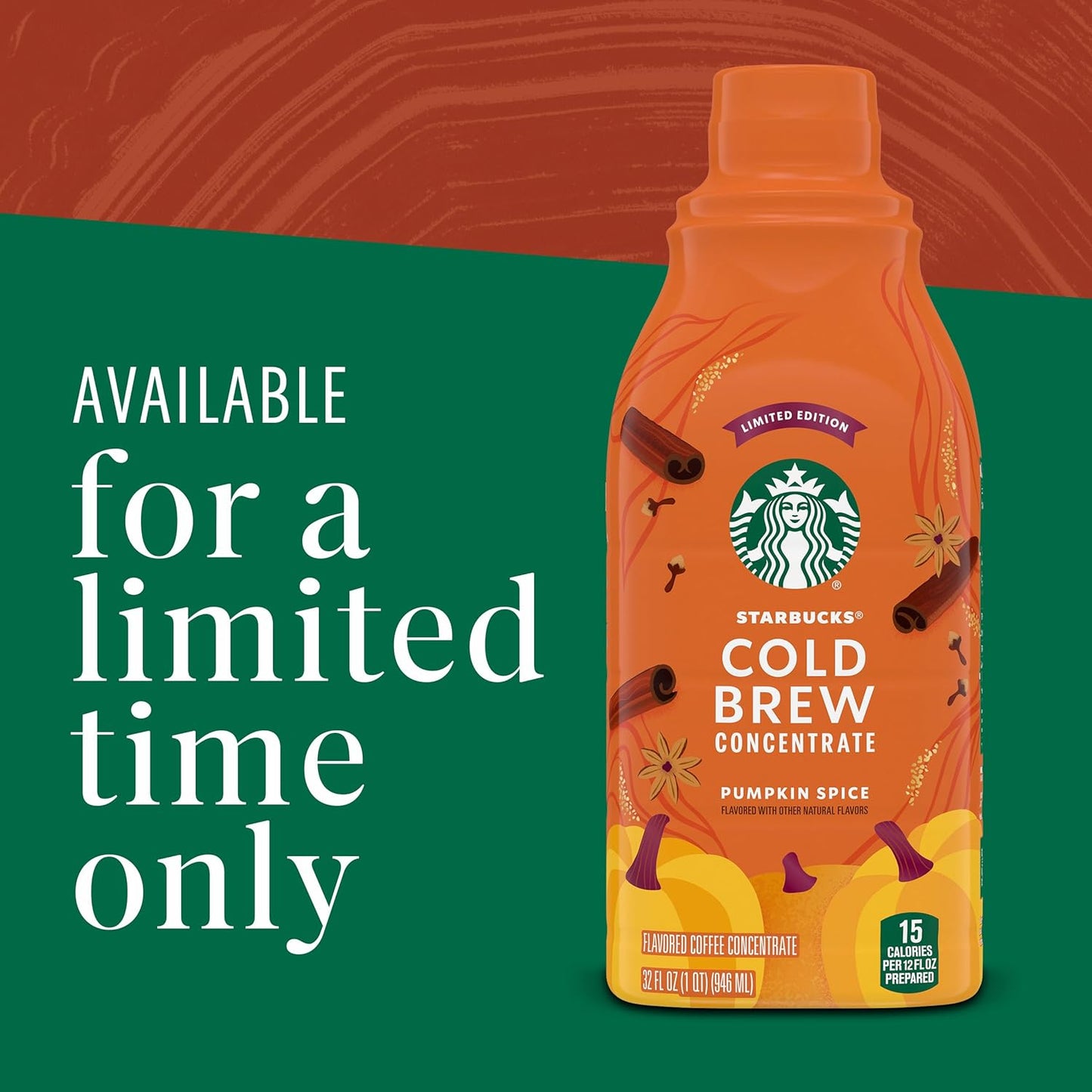 Starbucks Cold Brew Pumpkin Spice Concentrate – Outdoor Brunch Pumpkin Drink, 32 oz Limited Edition
