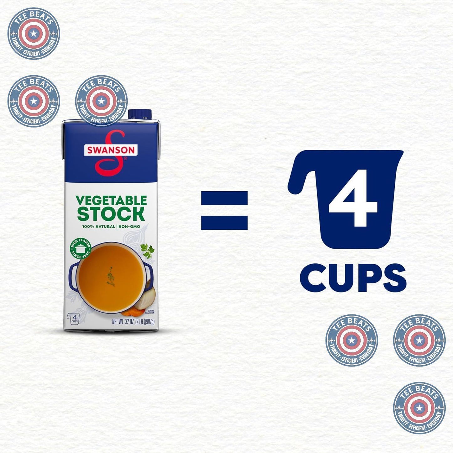 Swanson 100% Natural Vegetable Stock – Fast-Acting Stock for Efficient Family Dinner Routines