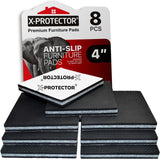 X-PROTECTOR Non Skid Furniture Pads 3" – Understated Rubber Base Pads That Disappear Under Chairs and Sofas