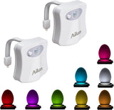 Ailun Bathroom Safety Night Light 2-Pack – PIR Motion Activated Toilet Light for Elderly, Caregivers, and Assisted Living