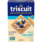 Triscuit Hint of Sea Salt Whole Grain Crackers – Durable Woven Cracker for Backyard Gatherings and Outdoor Charcuterie