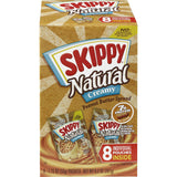 SKIPPY Natural Creamy Peanut Butter Squeeze Packs – Quick, No-Mess Snack for Open-Floor Offices, Co-Working Spaces, and Late Shifts, 8 x 1.15 Oz