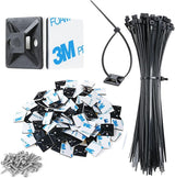 XHF Self Adhesive Outdoor Cable Clips Squares – Holiday Light Hanging on Eaves, Deck Railings and Yard Perimeters