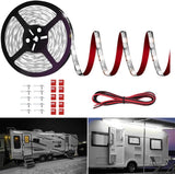 DIY Cuttable 12V RV Exterior LED Strip 13FT 20FT – Decorative Underglow for Travel Trailer, Outdoor Dining, and Patio Setup