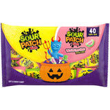 SOUR PATCH KIDS Assorted Fruit & Watermelon Halloween Treats - 40 Individually Wrapped Kid-Safe Candy Bags for Class Party