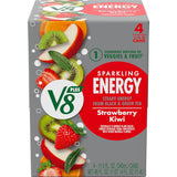 V8 +Energy Sparkling Strawberry Kiwi – Lightweight Pre-Workout Energy Drink for Gym and Trail