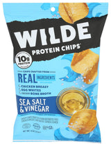 Wilde Protein Chips Sea Salt and Vinegar – Low Carb Desk Snack to Beat Mid Afternoon Energy Crashes