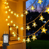 Twinkle Star Star-Shaped Kids Night Lights – 33FT 8-Mode Plug-in String Lights for Nursery, Playroom, and Sleep Routine