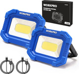 WORKPRO Portable Task Light – High-Output Floodlight for Auto Repair, Construction and Workshop Use, 2 Pack