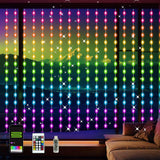 LuminVue Waterproof Curtain String Lights – Camping & Patio Ambient Decor, App Control 16M Colors