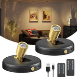 LUXFURNI Battery Spotlights for Indoor Plants and Artwork – Warm White Accent Lighting for Living Room Corners