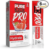 PURE KICK PRO Electrolyte Powder – BCAA and Vitamin Hydration for Desk Work and Study Sessions, Strawberry Ice Pop