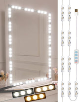 Winees Understated Hollywood Lights – Tool Free Stick On Design for Uncluttered Routines