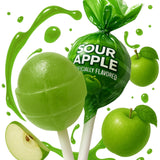 Sour Apple Mini Lollipops – 65 Count Sour Green Lollipops, Individually Wrapped Mini Size Safe for Small Hands & Classroom Sharing