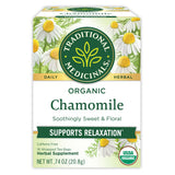 Traditional Medicinals Chamomile Herbal Tea – Floral Scented Tea for Mindfulness Space and Anxiety Relief Moments, 16 Bags