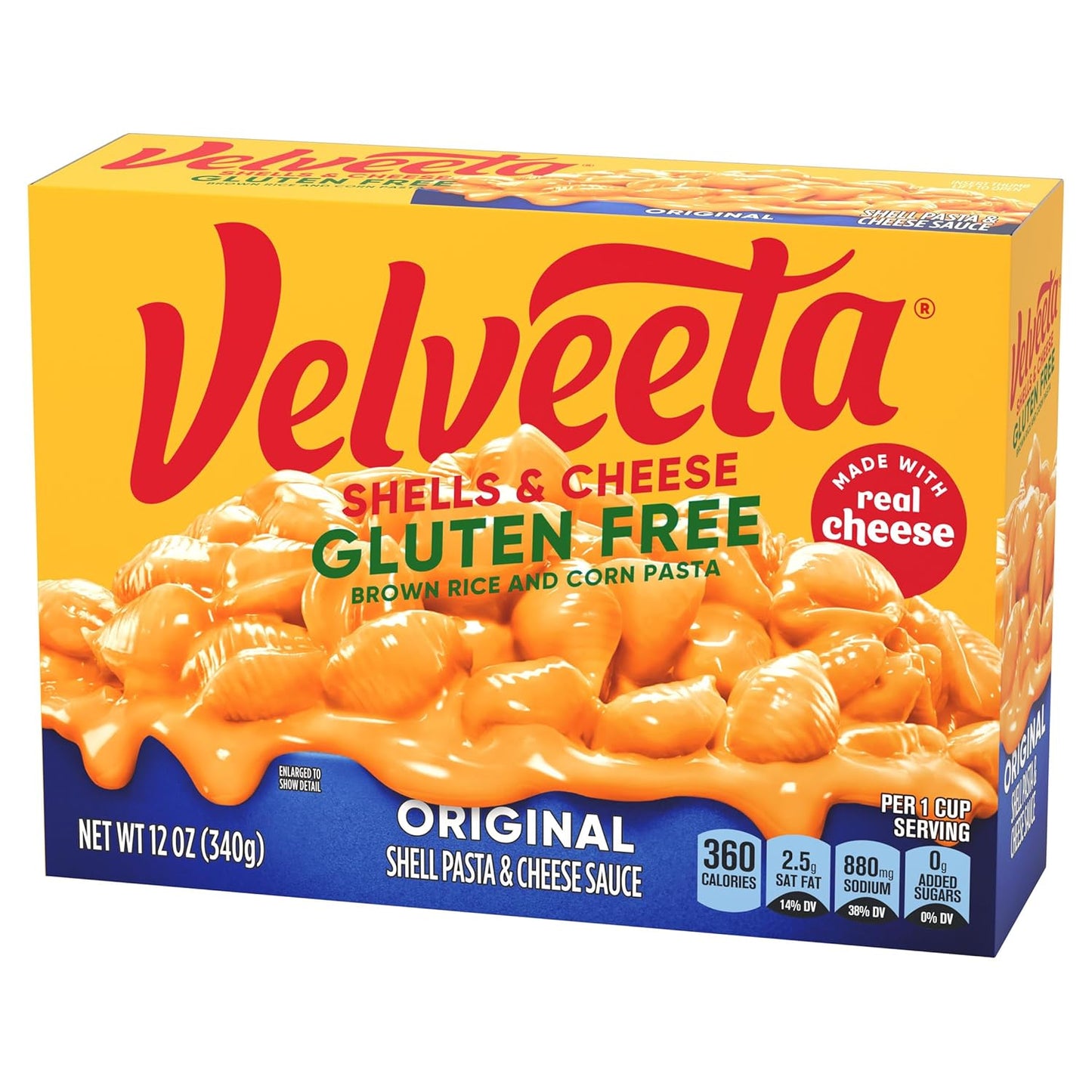 Velveeta Gluten Free Shells & Cheese, Mindful Eating Side for Gluten Free Lifestyle, 12 oz Box
