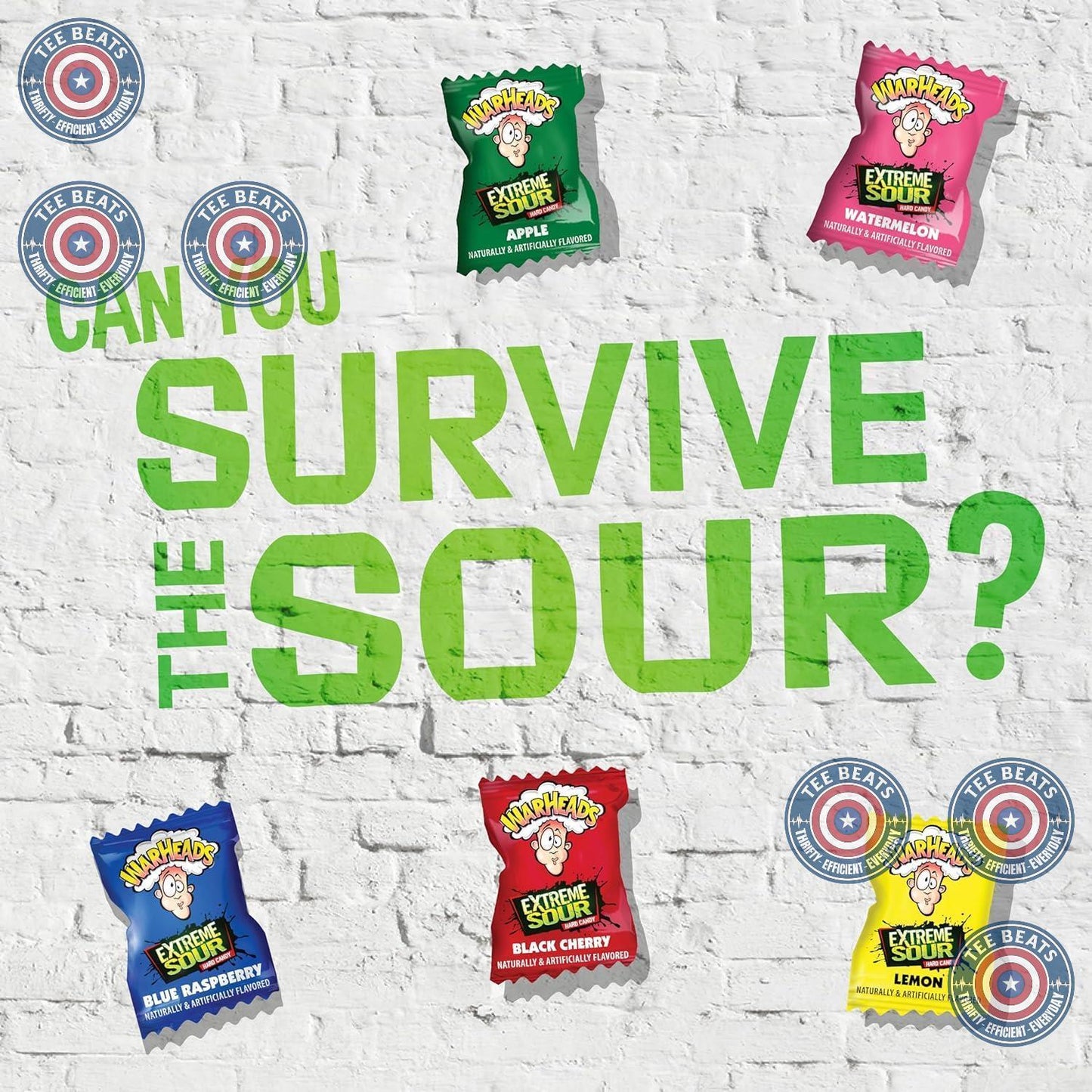 WARHEADS Extreme Sour Hard Candy Variety Pack 2 oz Bag Road Trip Snack and Roadside Treat Gift Idea