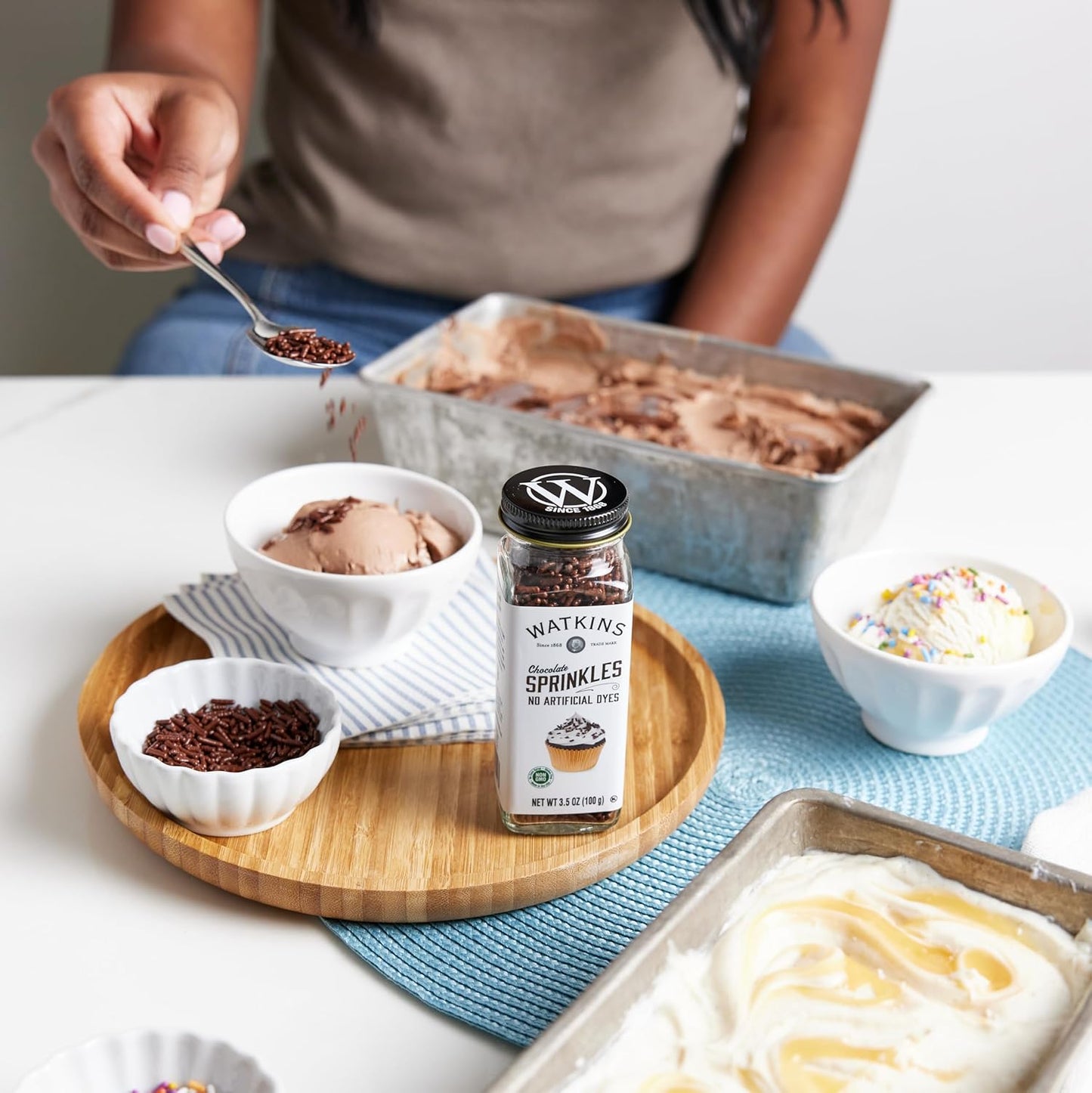 Watkins Chocolate Jimmies Sprinkles – Real Cocoa Flavor for Clean Ingredient Desserts