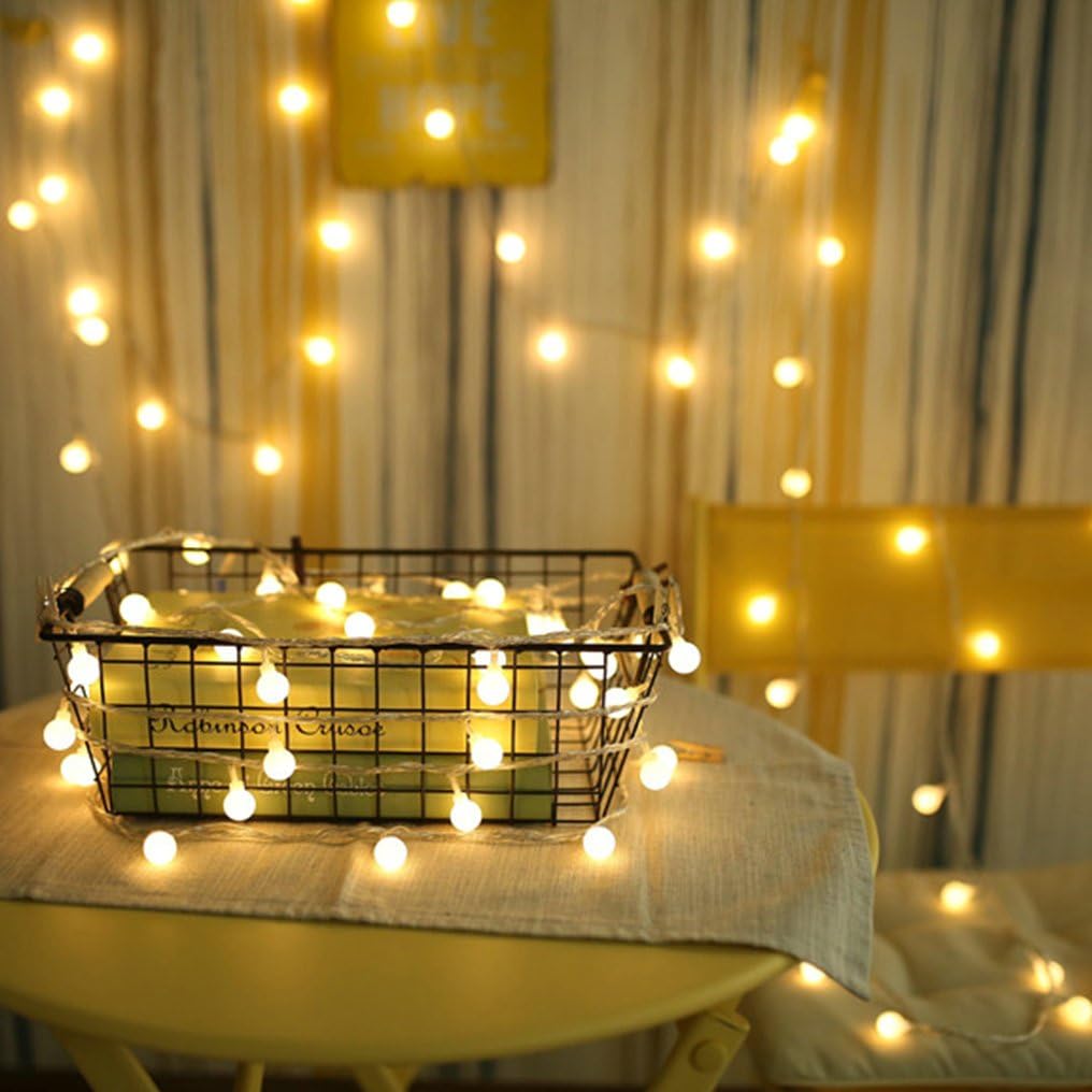 ZIMINGU LED Fairy String Lights – Less Is More Home Accent with 40 Mini LED Globes, USB Powered Warm White for Uncluttered Rooms