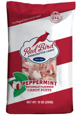 Red Bird Peppermint Candy Puffs – School Safe Snack for Lunchboxes and Birthday Goody Bags, Gluten Free and Nut Free