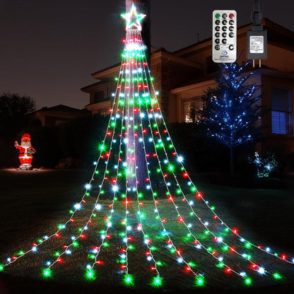 344 led bulbs across 9 draped strands spanning 11.9ft