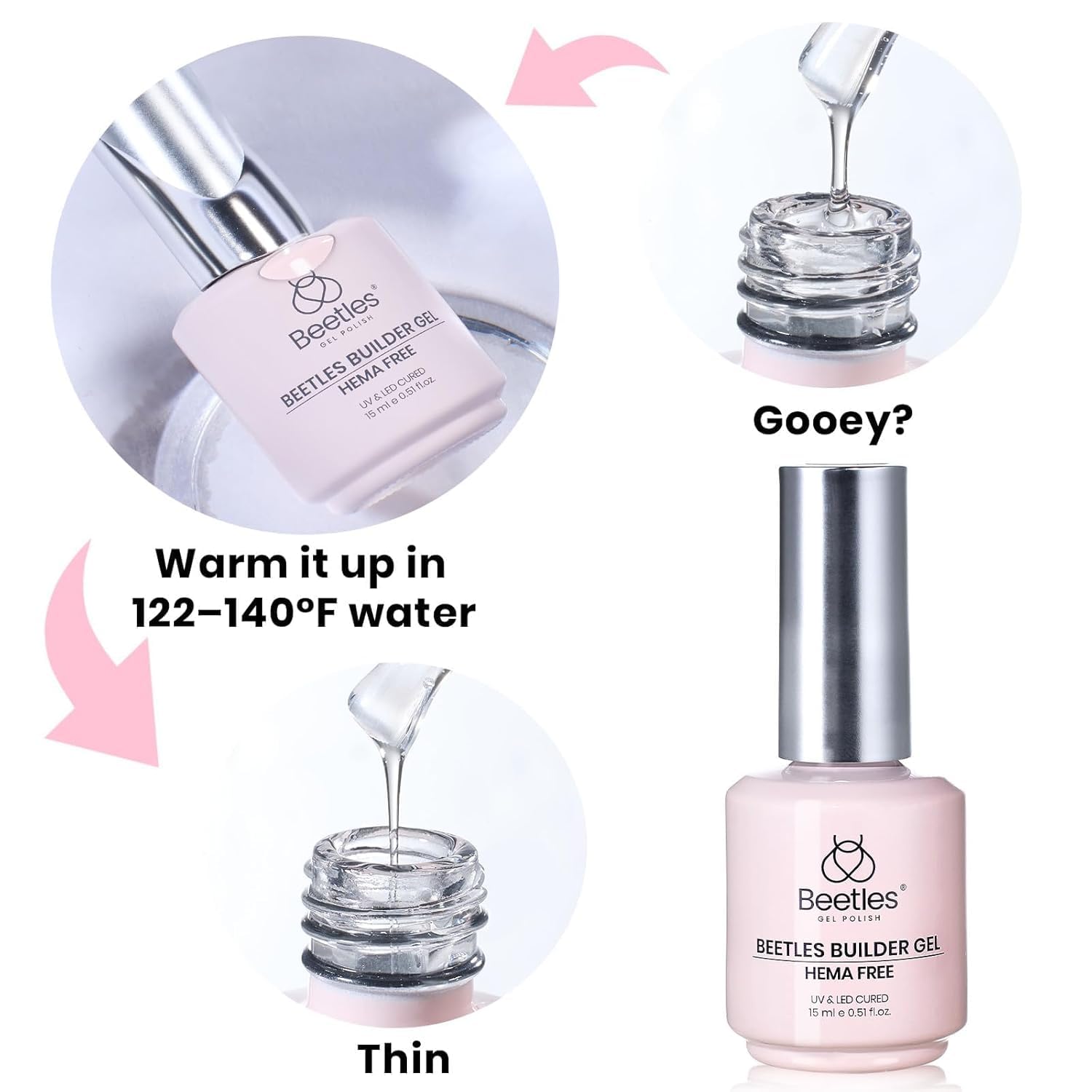 Beetles Clear Gel Kit – Safe At-Home Nail Extension for Users with Chemical Sensitivities