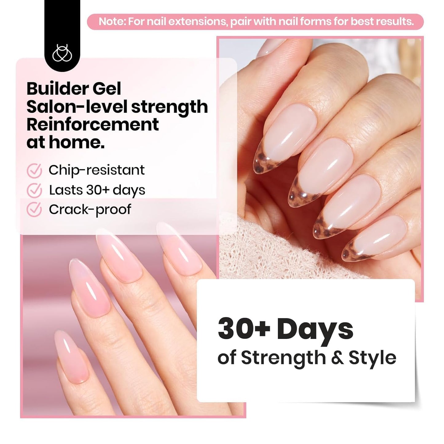 Beetles Clear Gel Kit – Safe At-Home Nail Extension for Users with Chemical Sensitivities