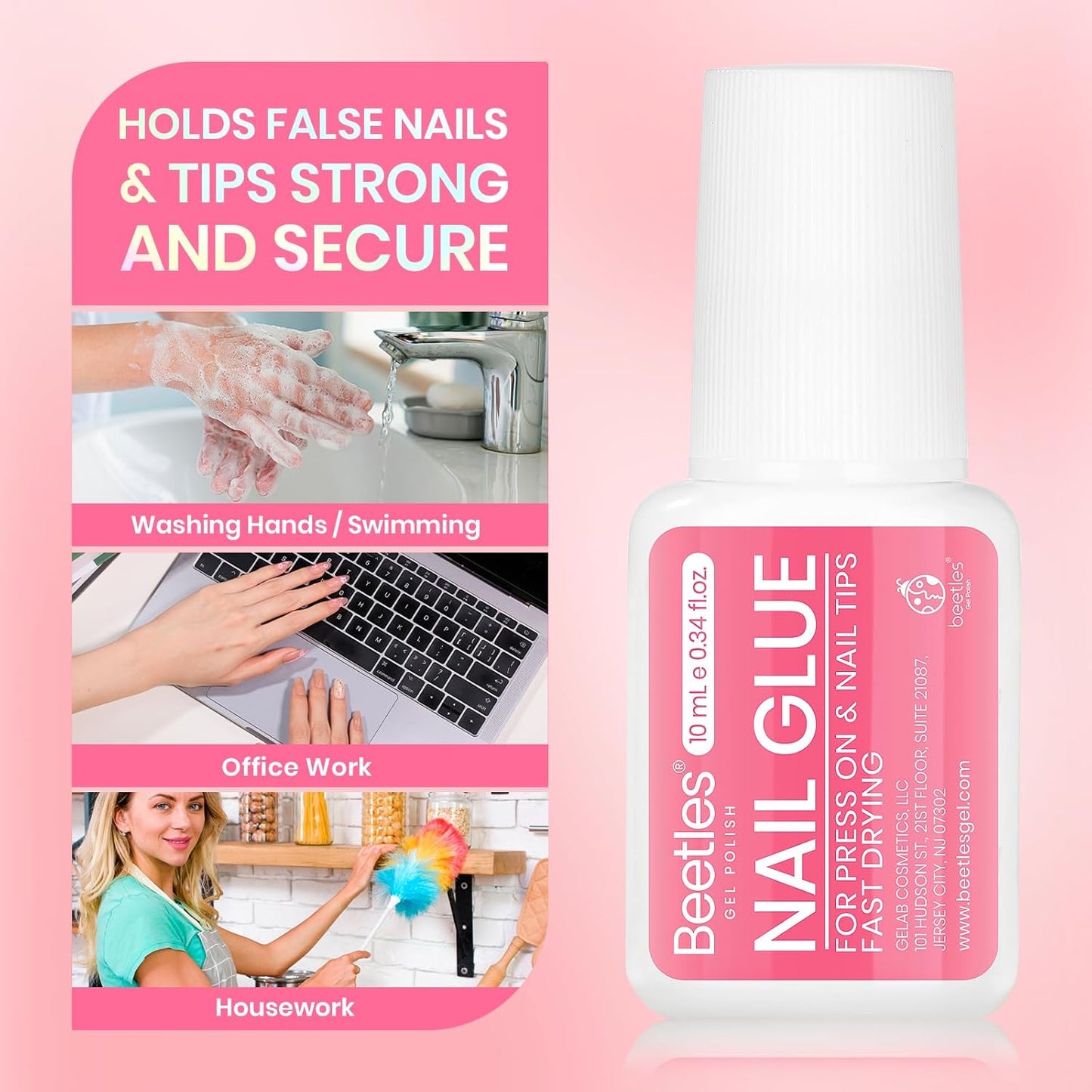 Beetles No-UV Nail Bond – Relaxing Self-Care Pick for Long-Wear Press-Ons, Tips, and Nail Art