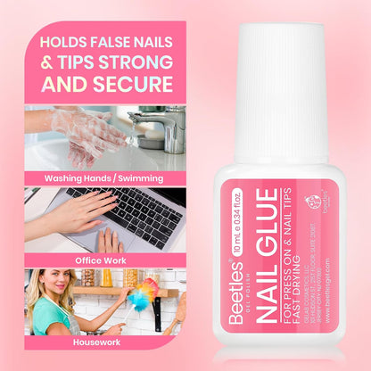 Beetles No-UV Nail Bond – Relaxing Self-Care Pick for Long-Wear Press-Ons, Tips, and Nail Art