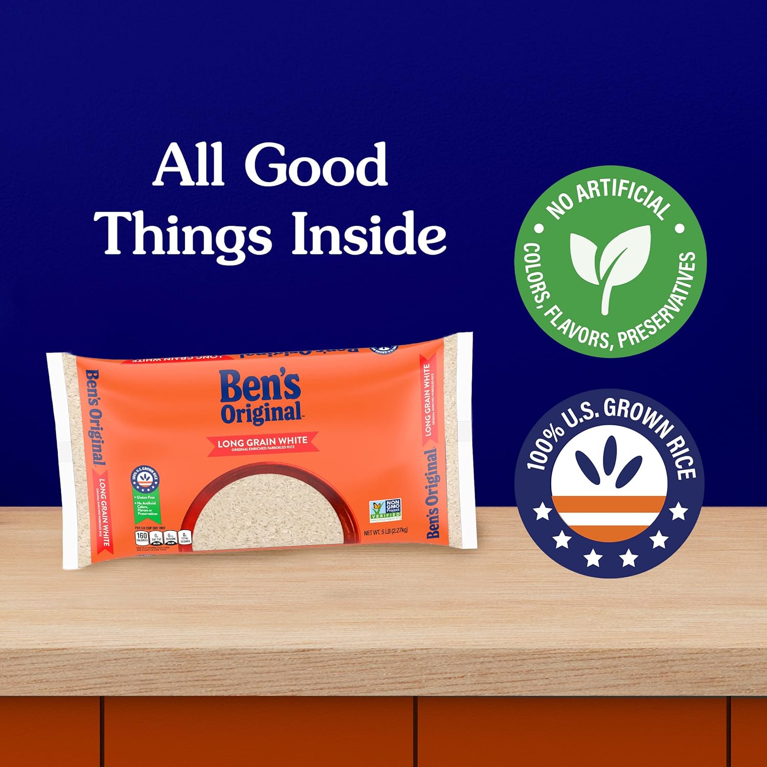 BEN'S ORIGINAL Converted Long Grain Rice, 5 lb Pack – Heart-Smart, Fortified Rice Base for Mindful Meal Planning
