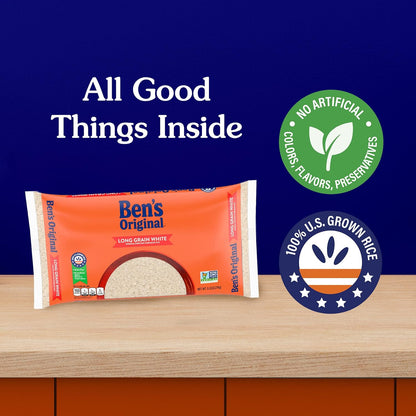 BEN'S ORIGINAL Converted Long Grain Rice, 5 lb Pack – Heart-Smart, Fortified Rice Base for Mindful Meal Planning