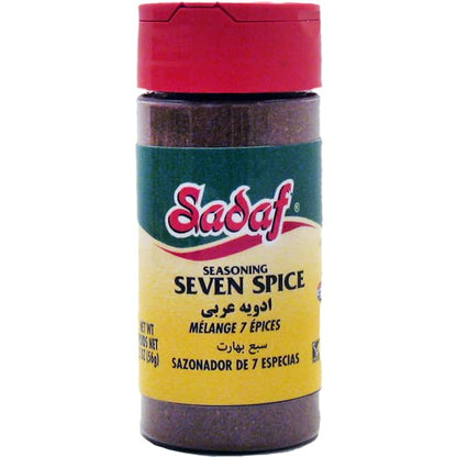 blend of seven spices: allspice, black pepper, coriander, cloves, cumin, nutmeg, and other spices