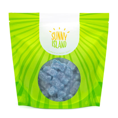 Blue Gummy Bears for Kids Party Tables Gelatin Free 1 Pound Bulk Candy Pack Resealable Bag
