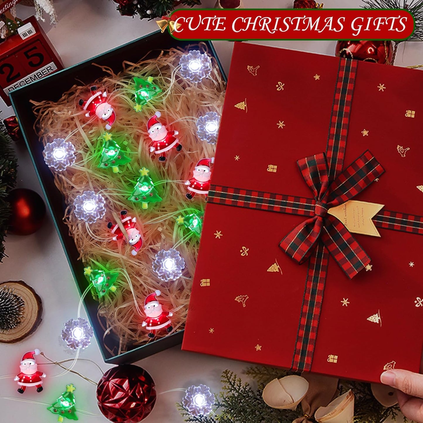 [BRAND] Weather Resistant Santa Tree Snowflake LED Lights – Garden, Pergola, and RV Awning Christmas Styling