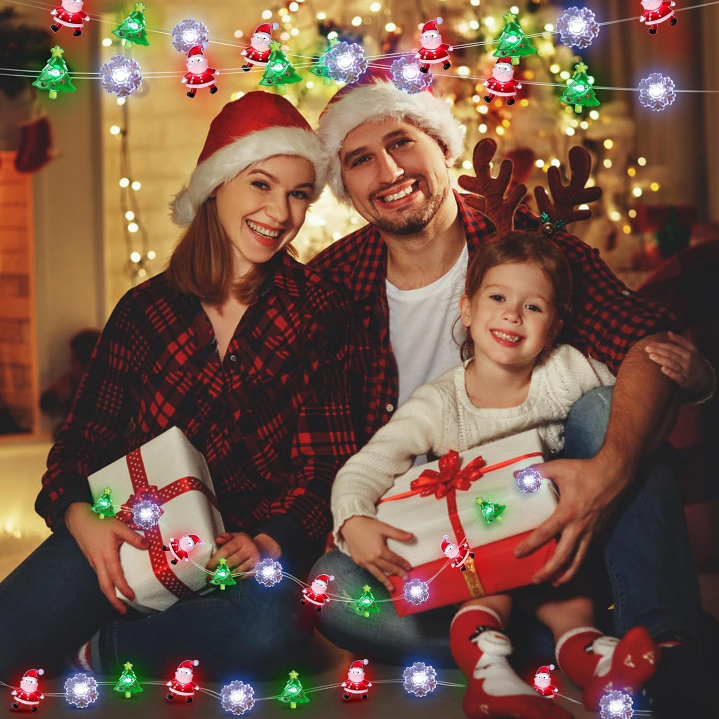 [BRAND] Weather Resistant Santa Tree Snowflake LED Lights – Garden, Pergola, and RV Awning Christmas Styling