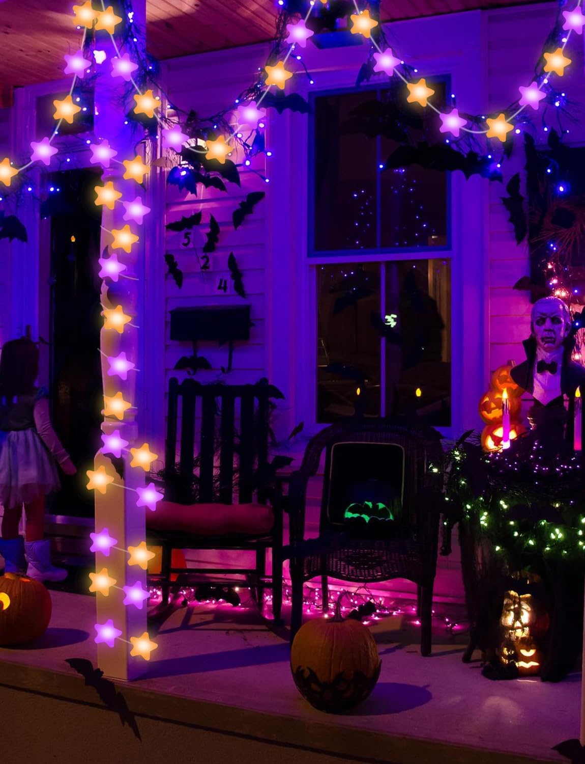 Brightown Music Sync Star Fairy Lights with App Control 33ft – Pet and Kid Friendly Dorm and Bedroom Ambient Lighting, No Glass No Flame Design
