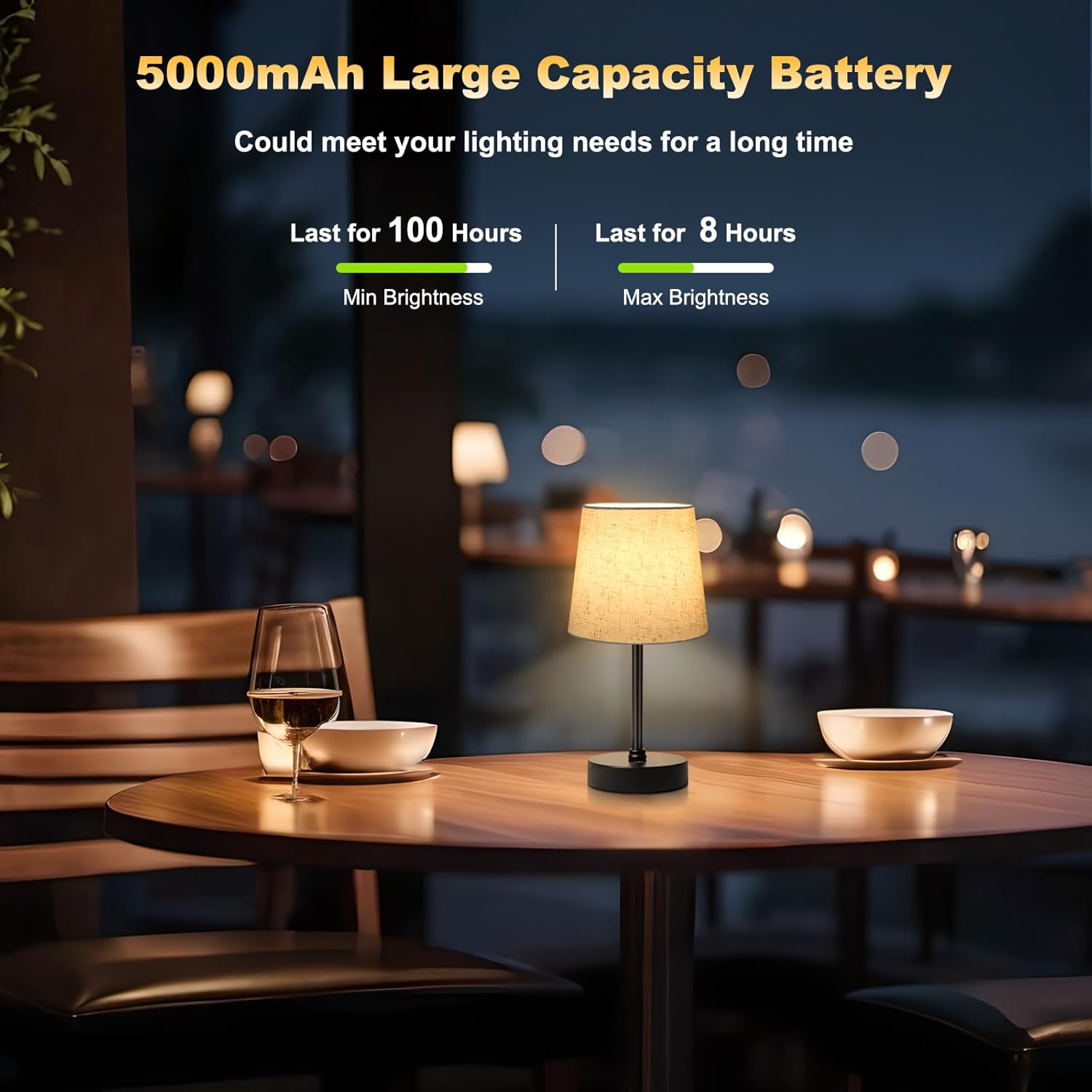 BRIGHTY — Simple Rechargeable Bedside Lamp for Intentional Living Spaces, Compact 11.4 Inch Footprint in Soft White