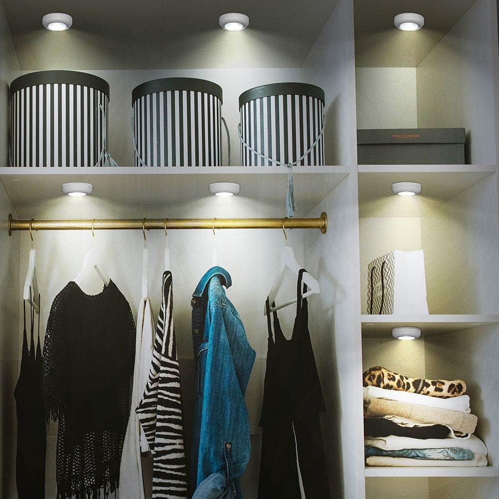 Brilliant Evolution LED Tap Light 6 Pack – Easy-Press Night Lights for Toddlers, Bathrooms and Reading Corners