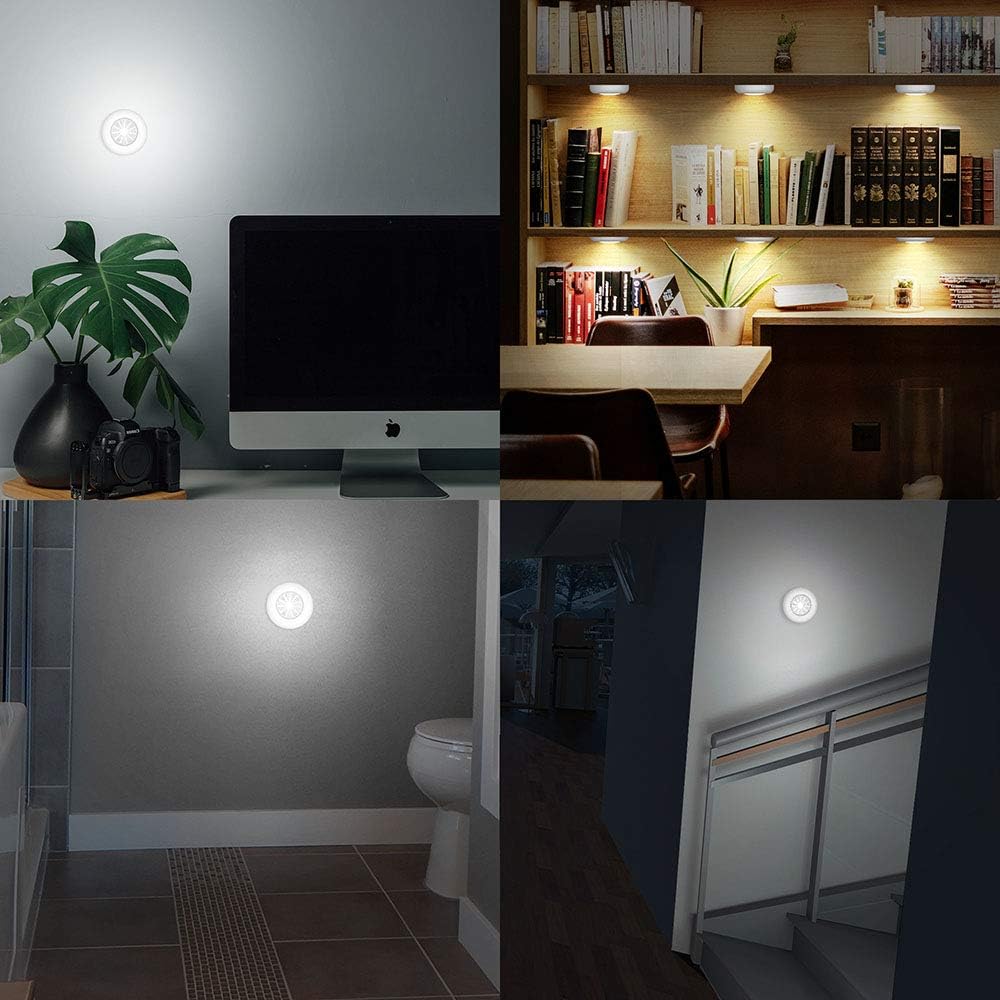 Brilliant Evolution LED Tap Light 6 Pack – Easy-Press Night Lights for Toddlers, Bathrooms and Reading Corners