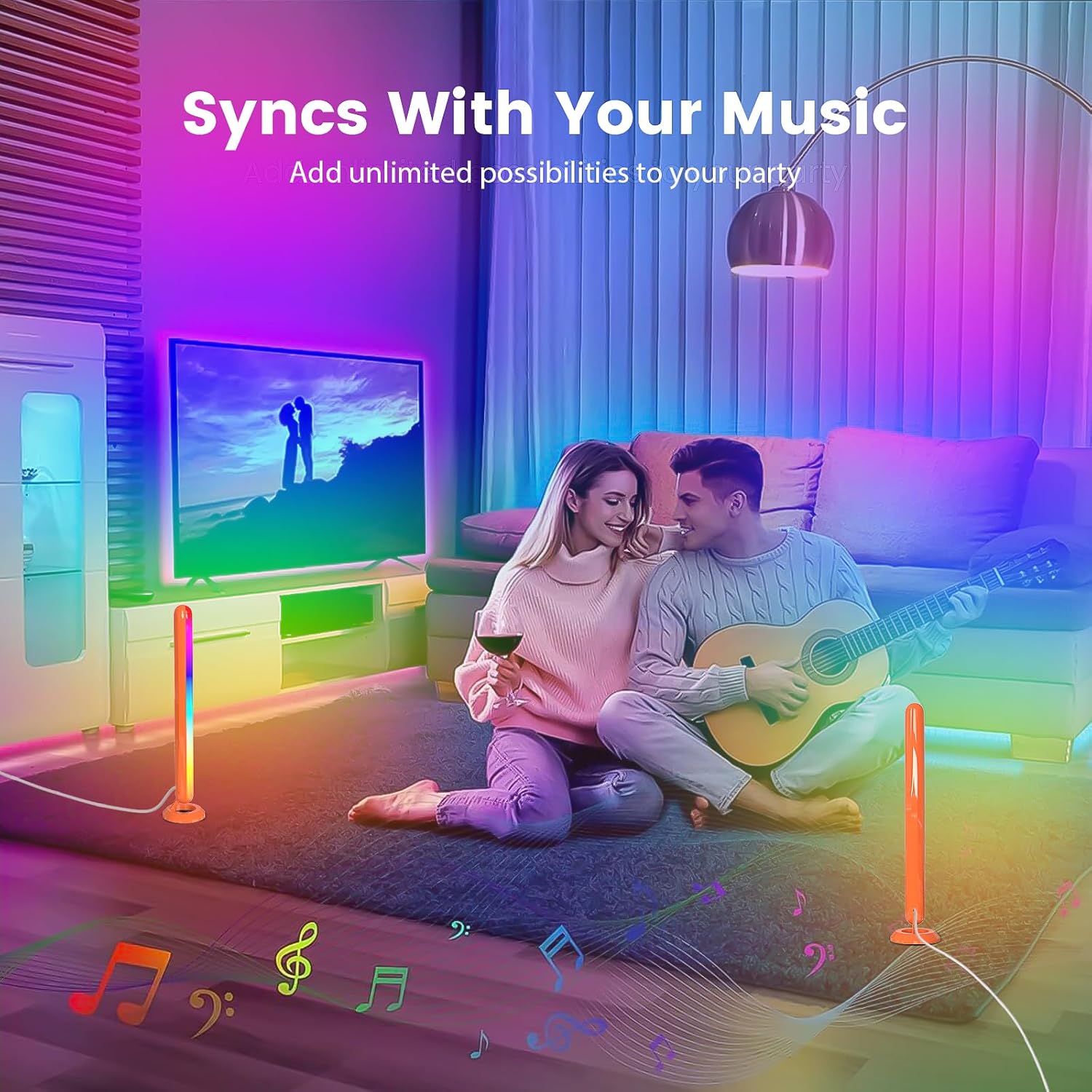 built-in high-sensitivity microphone for real-time music spectrum sync