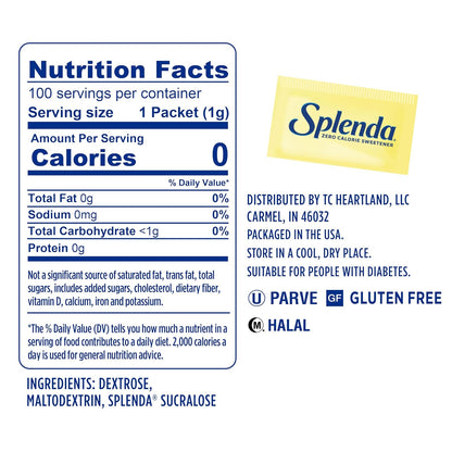 each packet equals the sweetness of two teaspoons of sugar