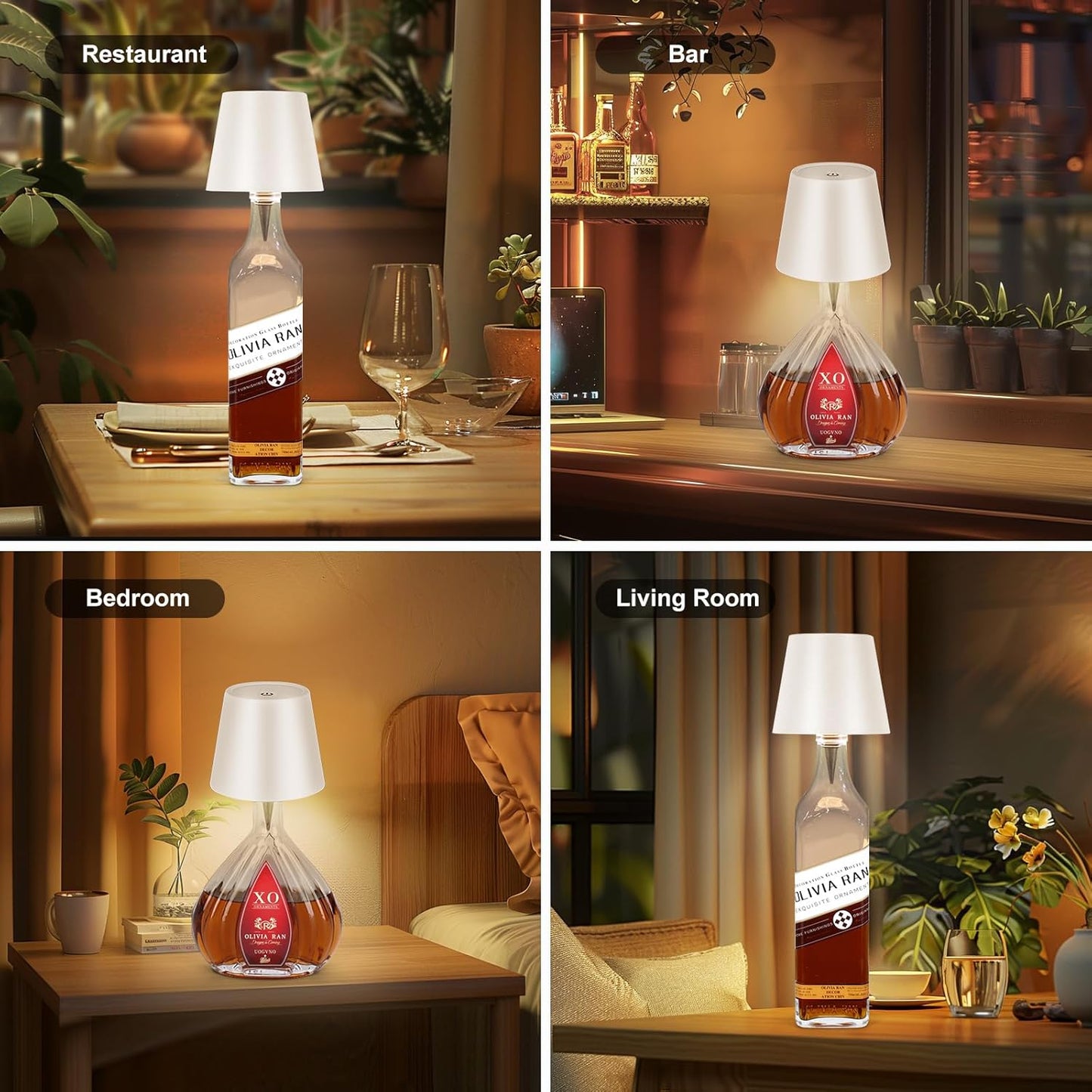 Effortless Rechargeable Bottle Lamp, Compact Cylinder Design for Intentional Decor