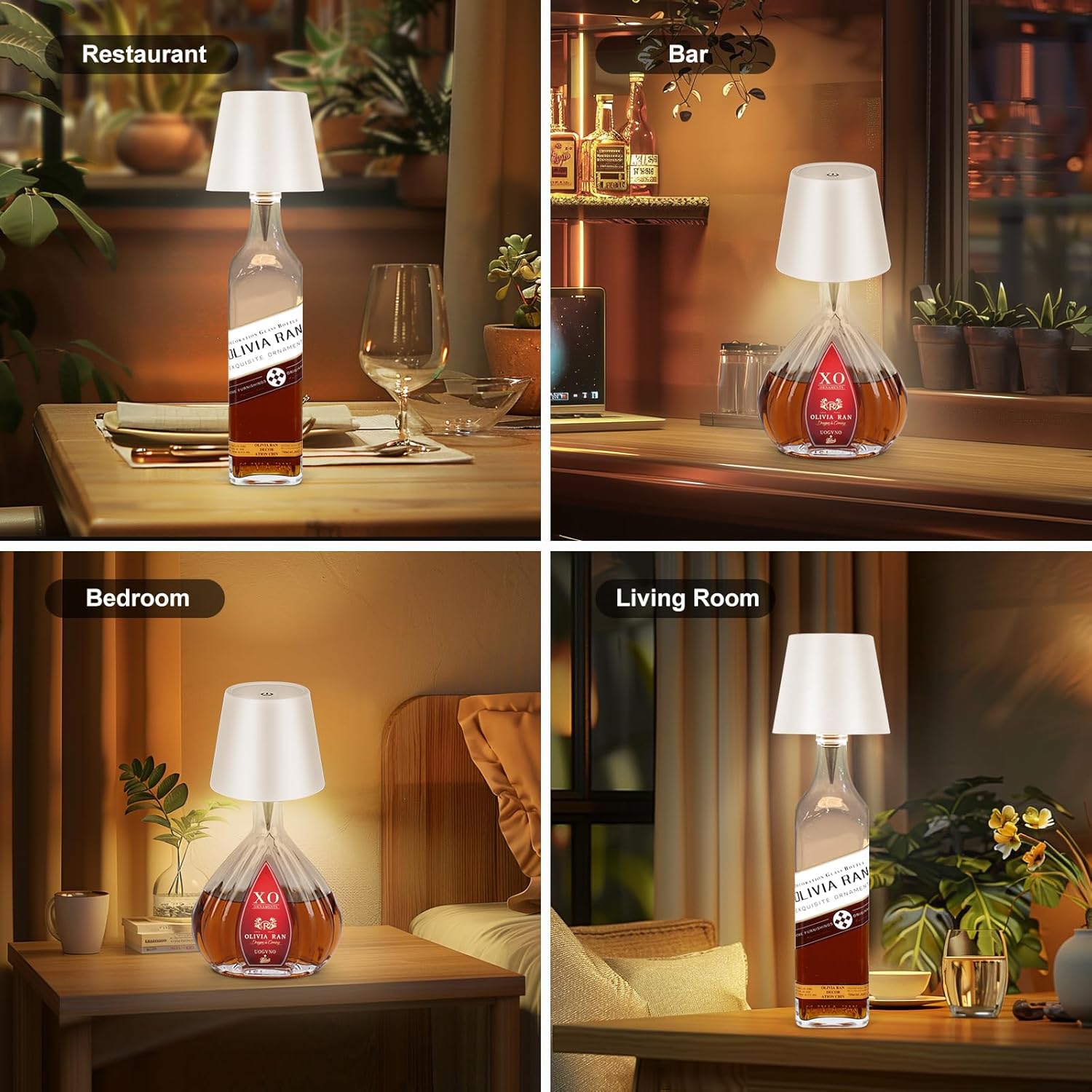 Effortless Rechargeable Bottle Lamp, Compact Cylinder Design for Intentional Decor