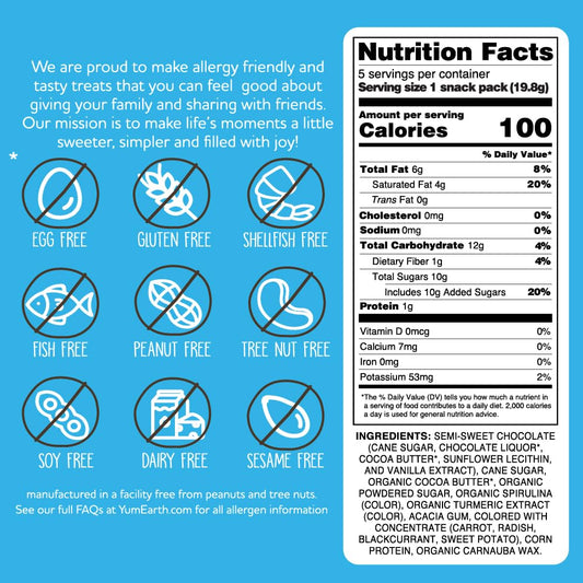 free from peanuts, tree nuts, milk, eggs, fish, shellfish, soy, wheat/gluten, and sesame
