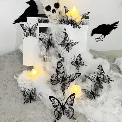 Halloween Bat Stickers – Foldable 3D PVC Wall Decals in Orange Purple Black, Cozy Home Decor Accent for Living Room Walls and Mantles